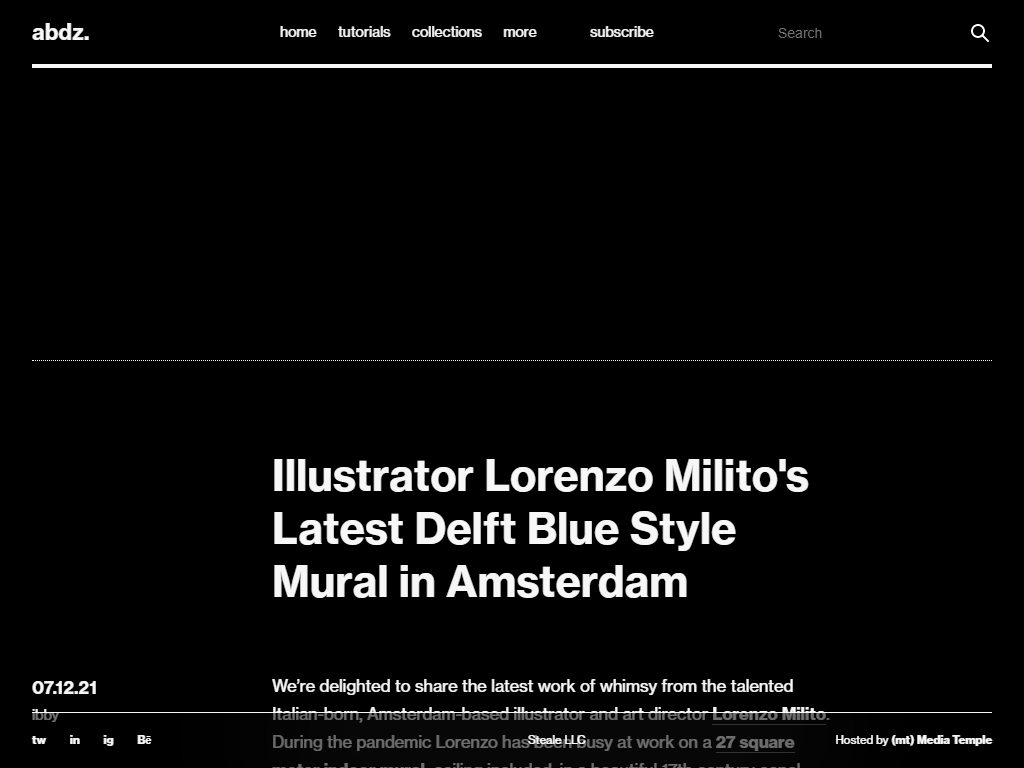 Illustrator Lorenzo Milito's Latest Delft Blue Style Mural in Amsterdam