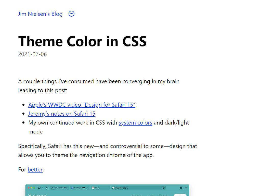 Theme Color in CSS - Jim Nielsen’s Blog