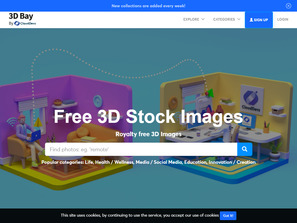 3D Bay - Free 3d Stock images by CloudDevs