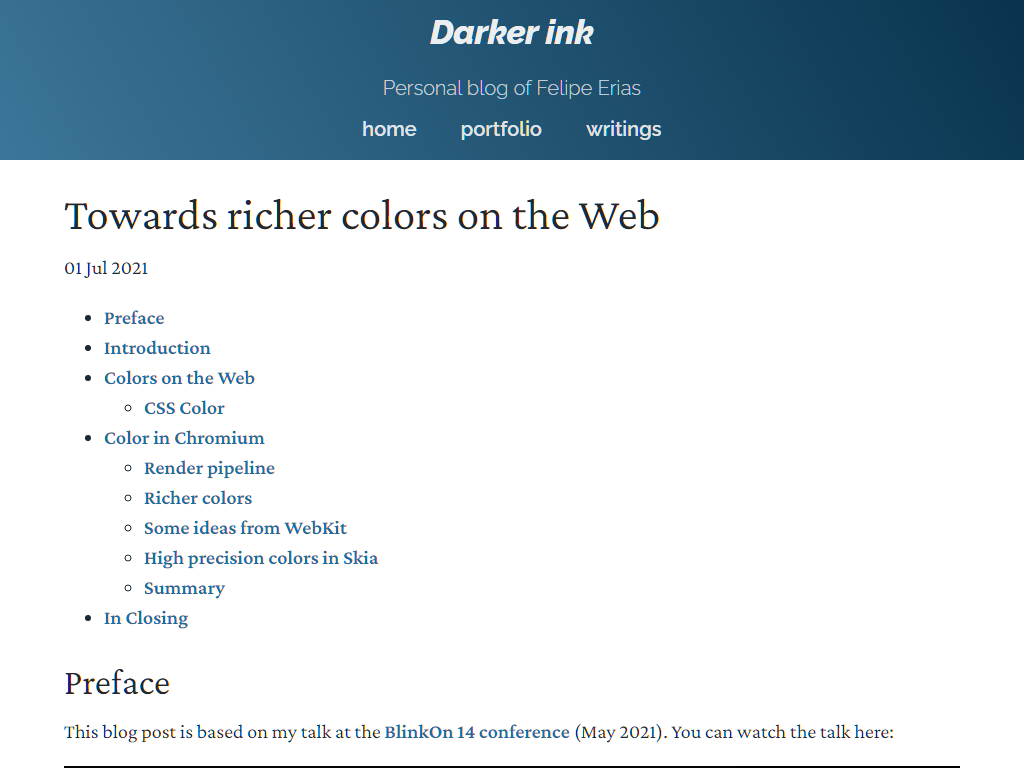 Towards richer colors on the Web | Darker Ink